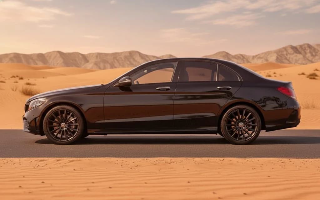 Mercedes C300 2021 Black side profile