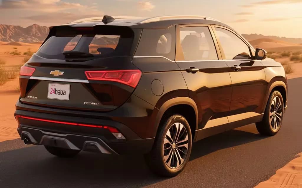 Chevrolet Captiva 2024 Black rear view showing taillights – rental in Dubai