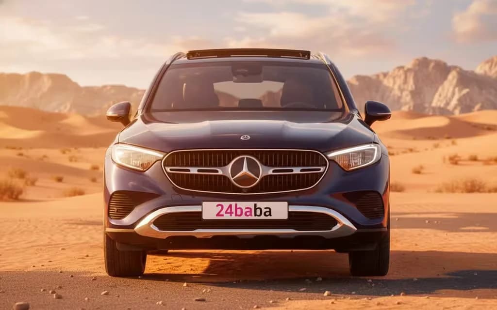 Mercedes Glc300 2021 Blue front view with headlights