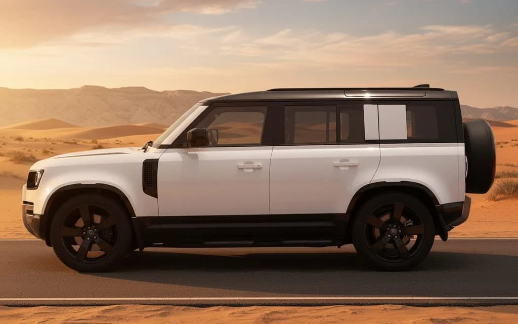 LandRover Defender 2025 White side profile