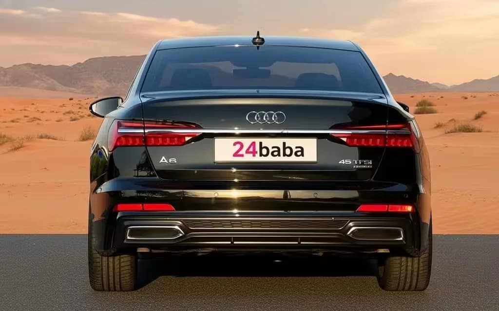 Nissan Patrol 2022 Black rear view showing taillights – rental in Dubai