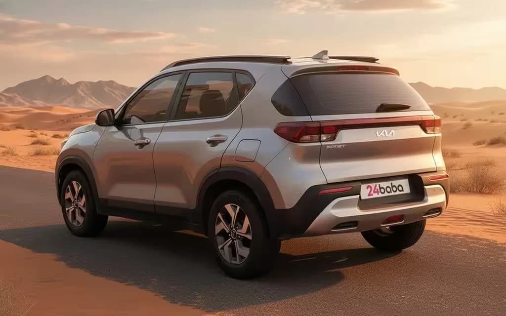 Kia Sonet 2024 Grey rear view showing taillights