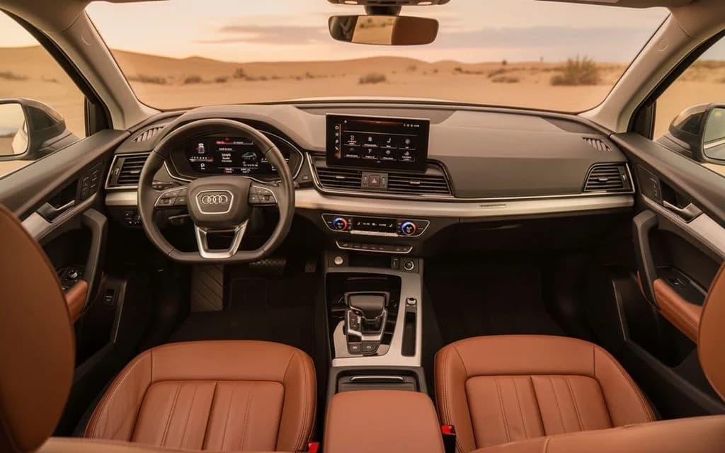Audi Q5 2024 dashboard and infotainment – rental in Dubai