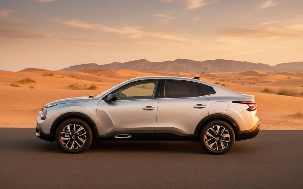 Citroen C4 2024 Silver side profile – rental in Dubai