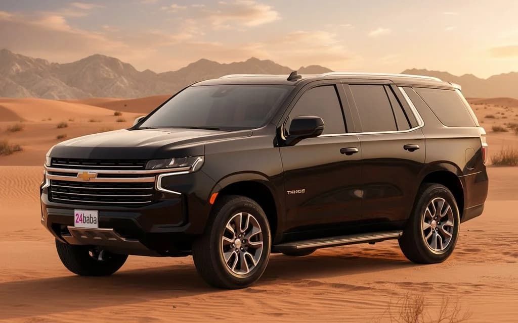 Chevrolet Tahoe 2024 Black front view with headlights
