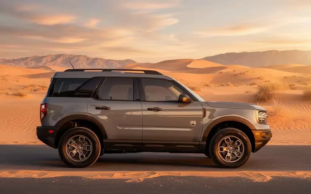Ford Bronco 2021 Blue side profile – rental in Dubai