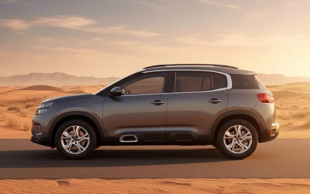 Citroen C5 2022 Grey side profile – rental in Dubai