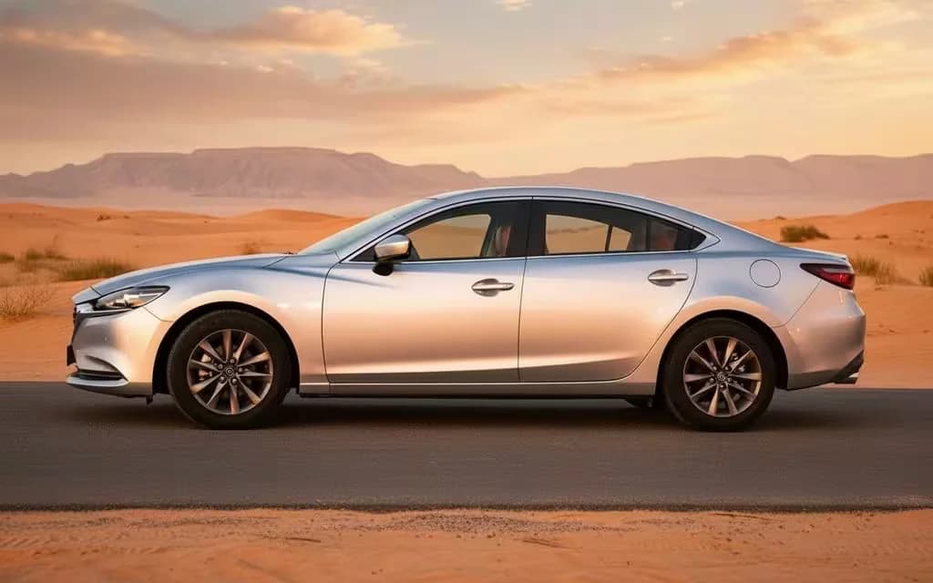 Mazda 6 2024 Silver side profile – rental in Dubai