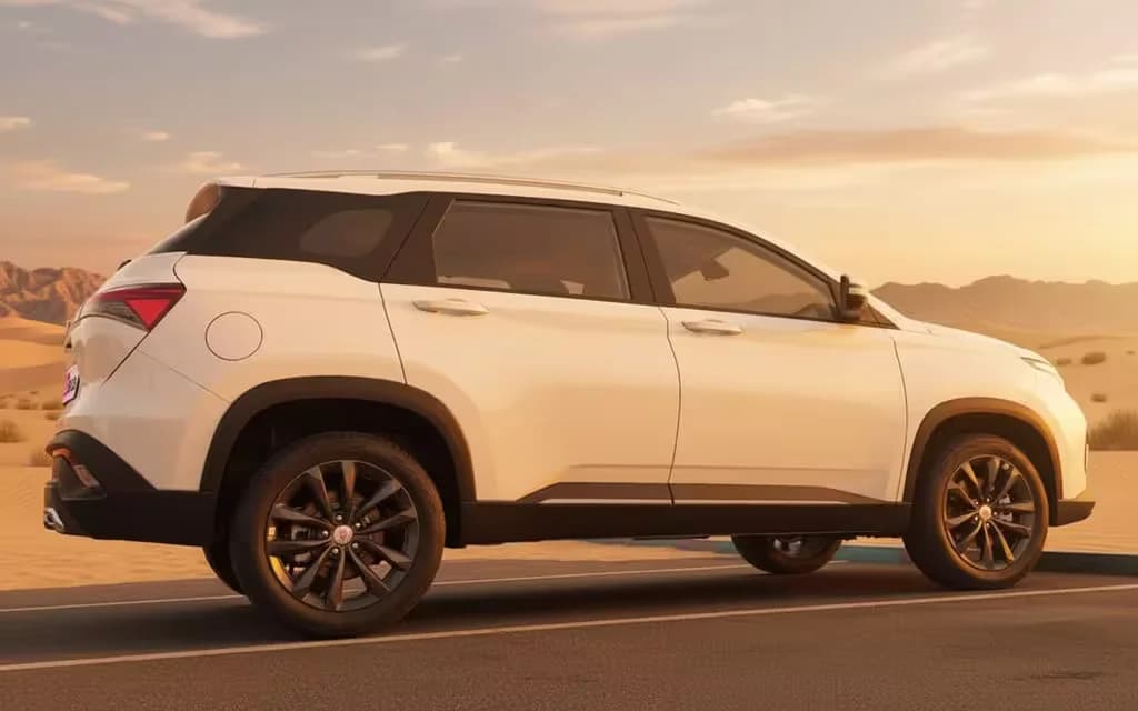 Chevrolet Captiva 2025 White side profile – rental in Dubai
