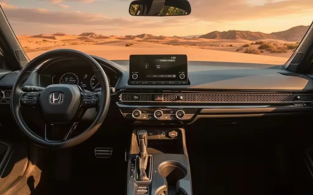 Honda Civic 2022 interior view showing trim – rental in Dubai