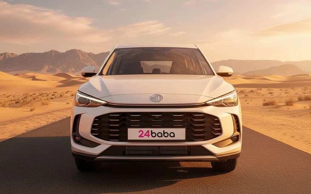 Mg Zs 2025 White front view with headlights