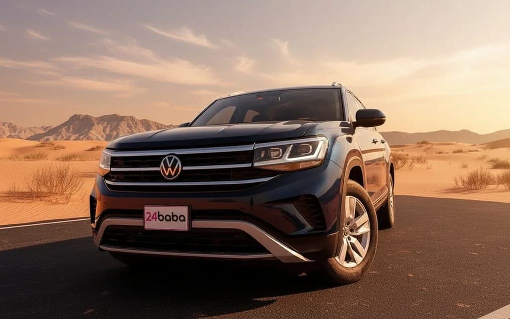 Volkswagen Teramont 2022 Black front view with headlights