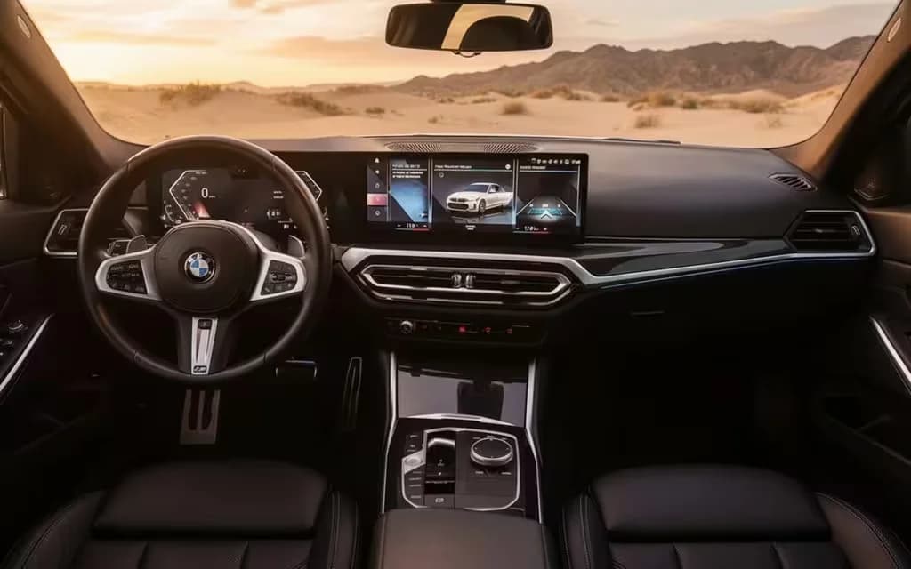 Bmw 330 2023 dashboard and infotainment – rental in Dubai