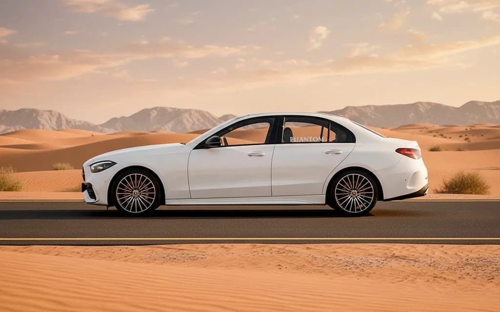 Mercedes C200 2022 White side profile