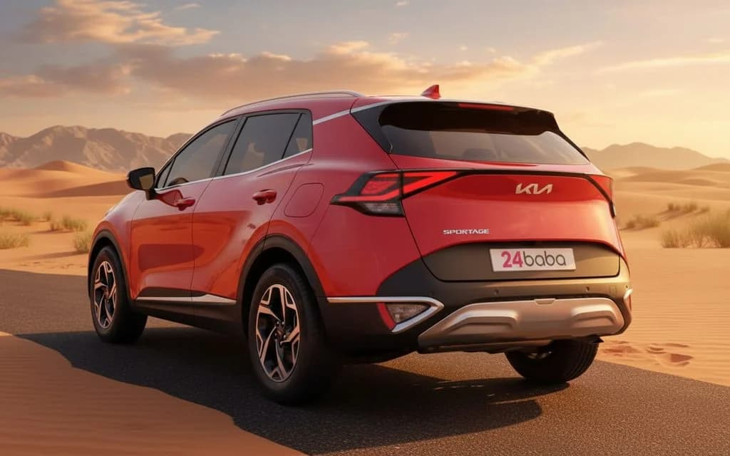 Kia Sportage 2024 Red rear view showing taillights