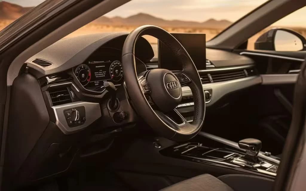 Audi A5 2023 dashboard and infotainment – rental in Dubai
