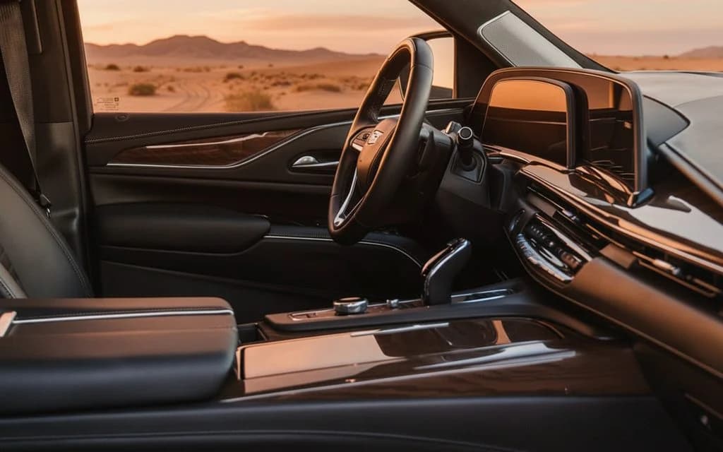 Cadillac Escalade 2023 interior view showing trim