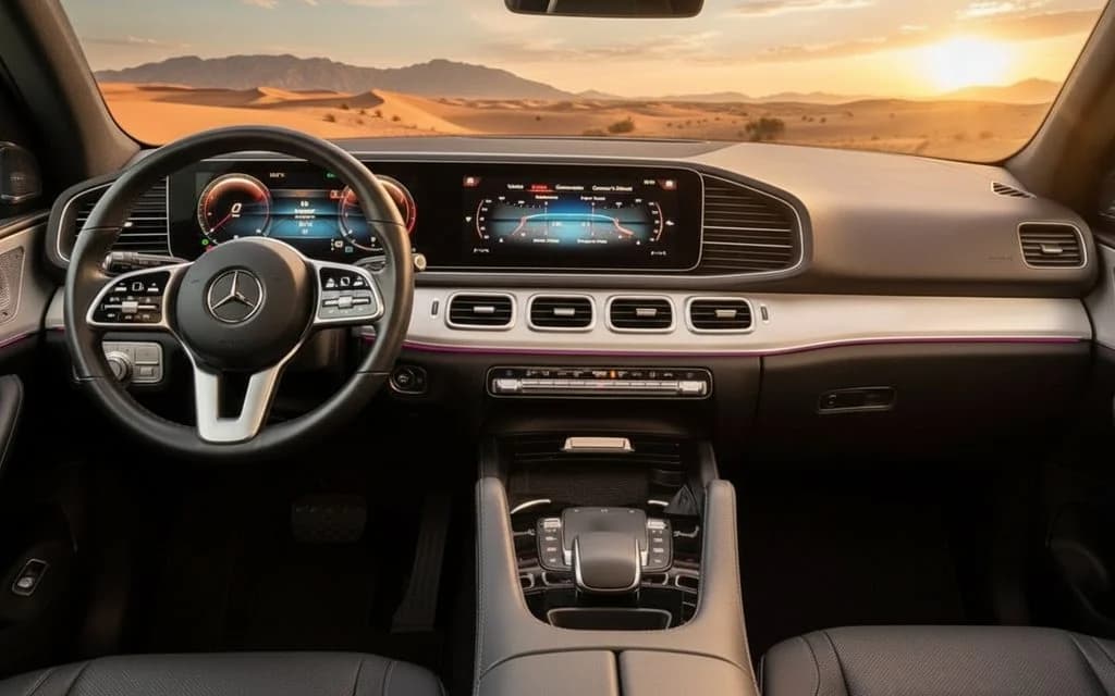 Mercedes Gle350 2021 interior view showing trim – rental in Dubai