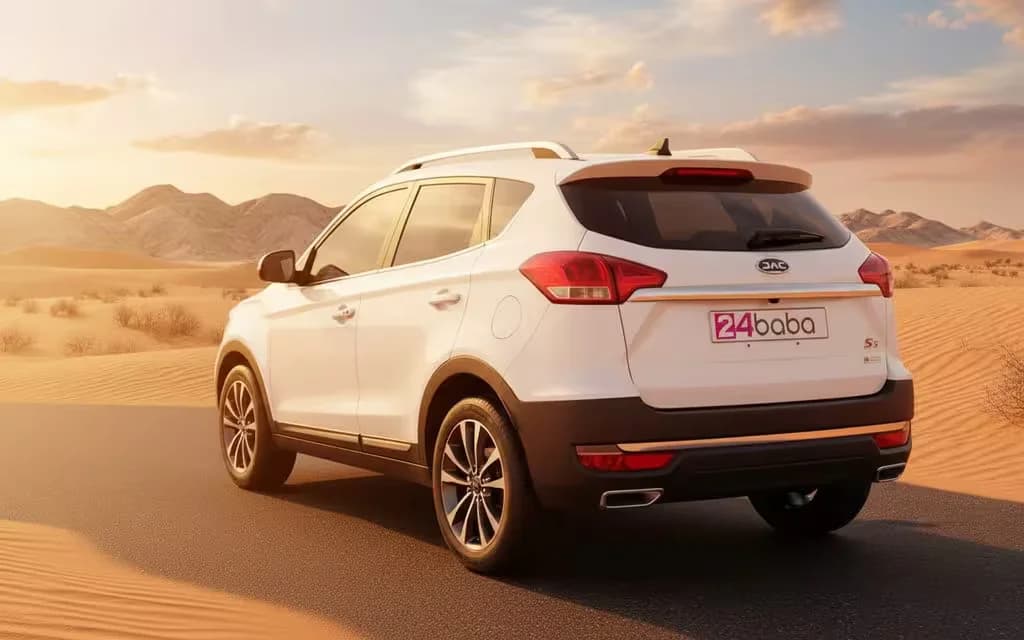 Jac S3 2024 White rear view showing taillights – rental in Dubai