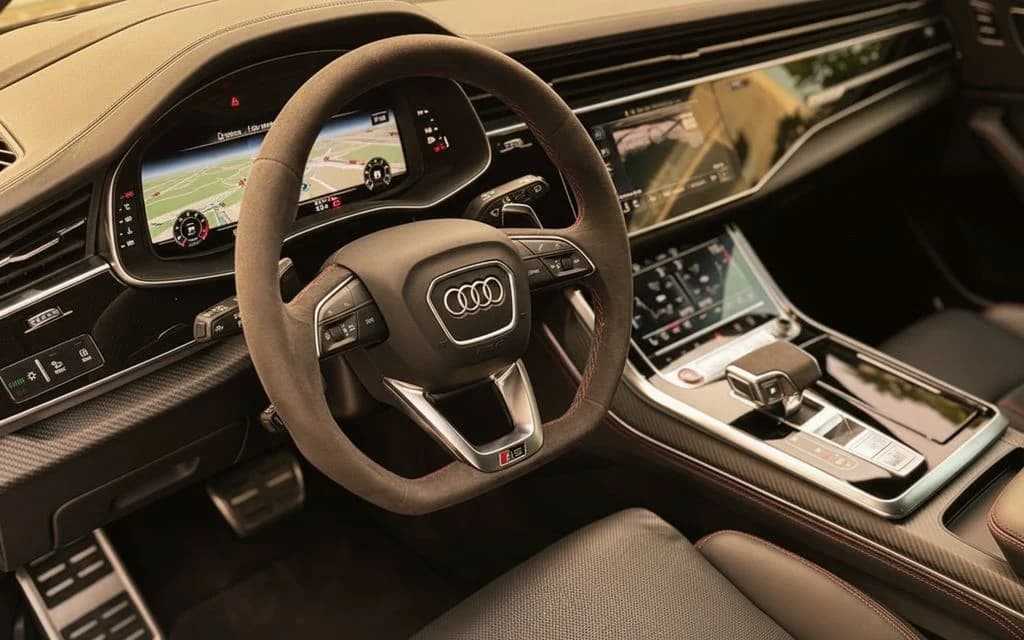Audi RsQ8 2023 interior view showing trim